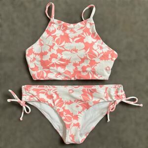 Raisins 2 Piece Bikini SMALL Kaori High Neck Hipster Beach Swimwear Floral NEW